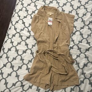 Michael Kors Beige Button-Up romper